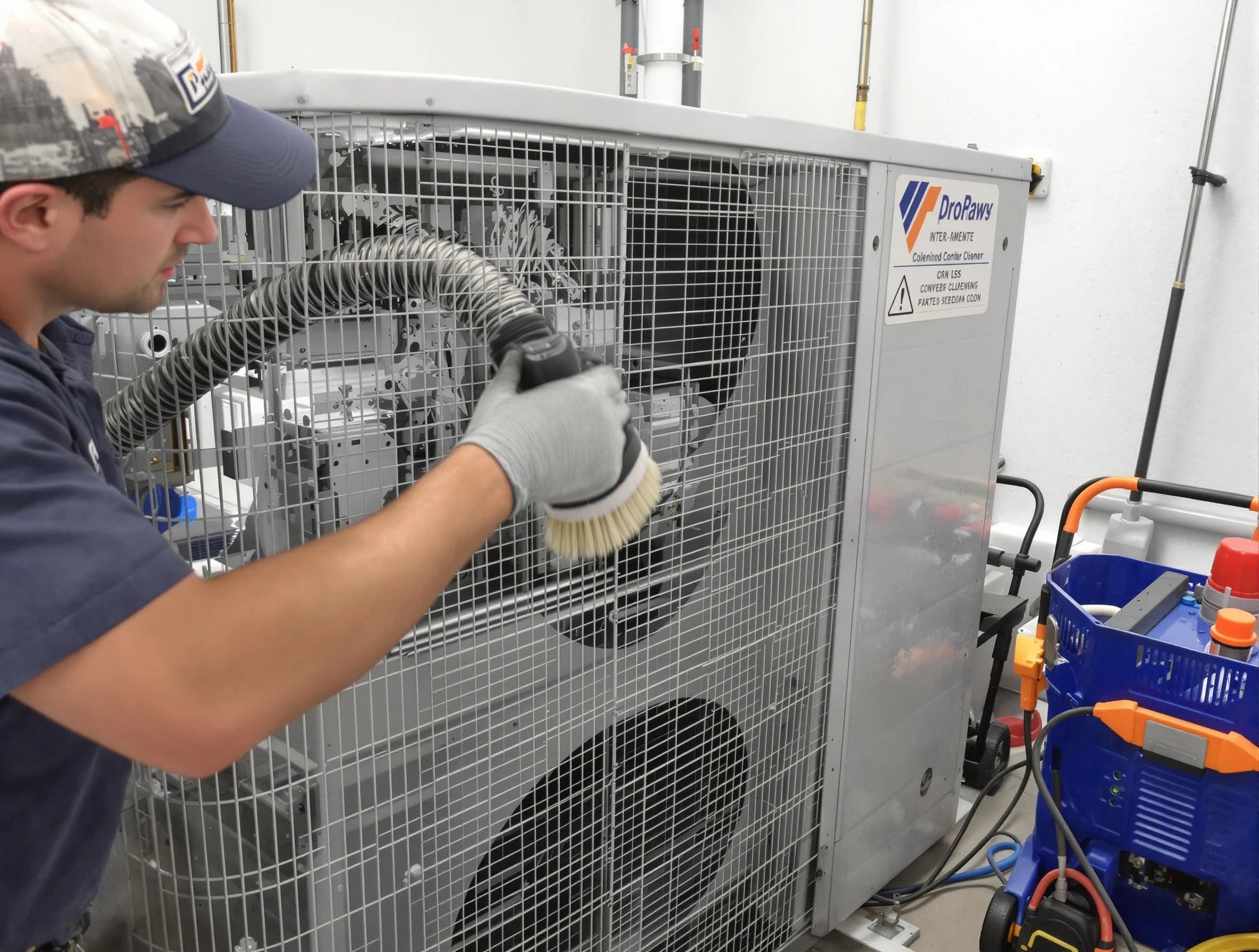 Moody Air Duct Cleaning specialist performing precision AC coil cleaning for improved system performance in Moody