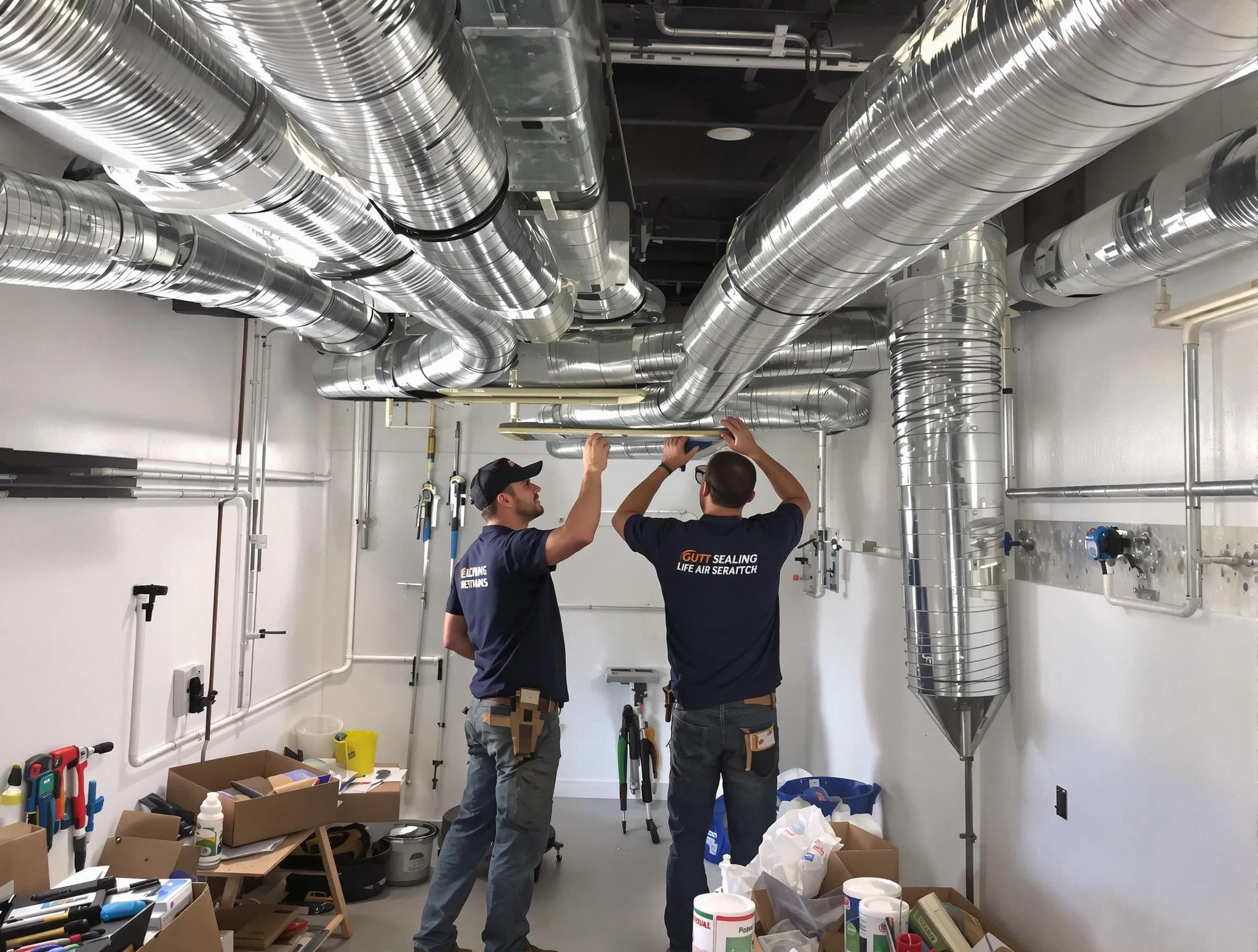 Moody Air Duct Cleaning technician applying professional duct sealing solutions in Moody