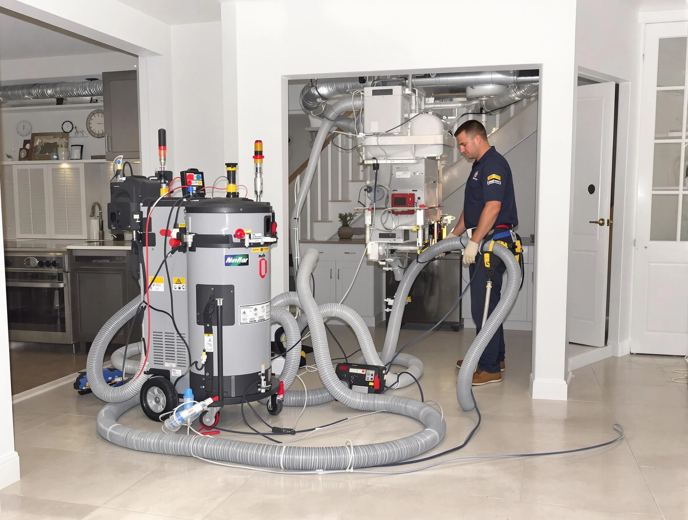 Moody Air Duct Cleaning technician operating negative pressure cleaning equipment for thorough duct maintenance in Moody