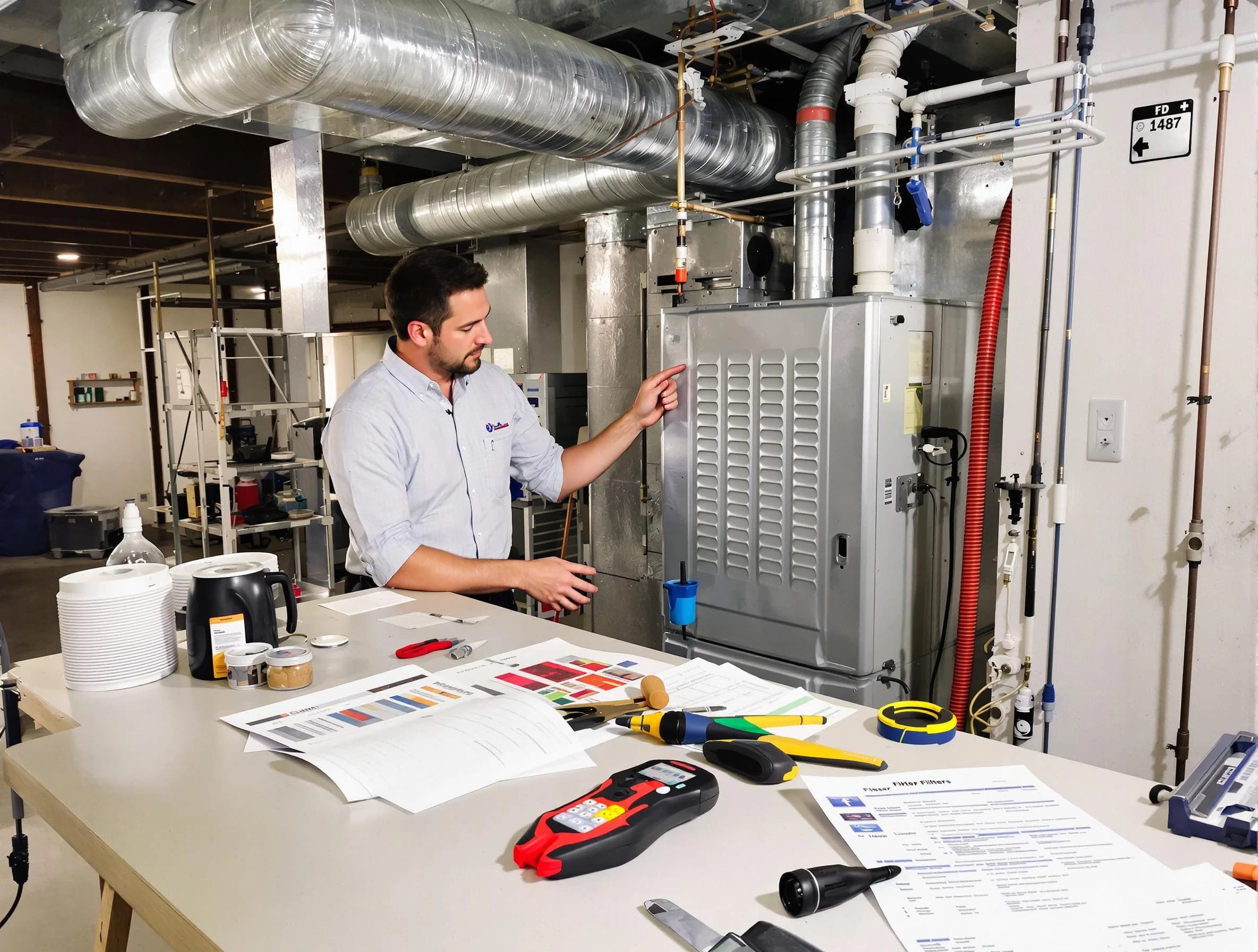 Moody Air Duct Cleaning inspector conducting detailed filter system evaluation using professional diagnostic tools in Moody