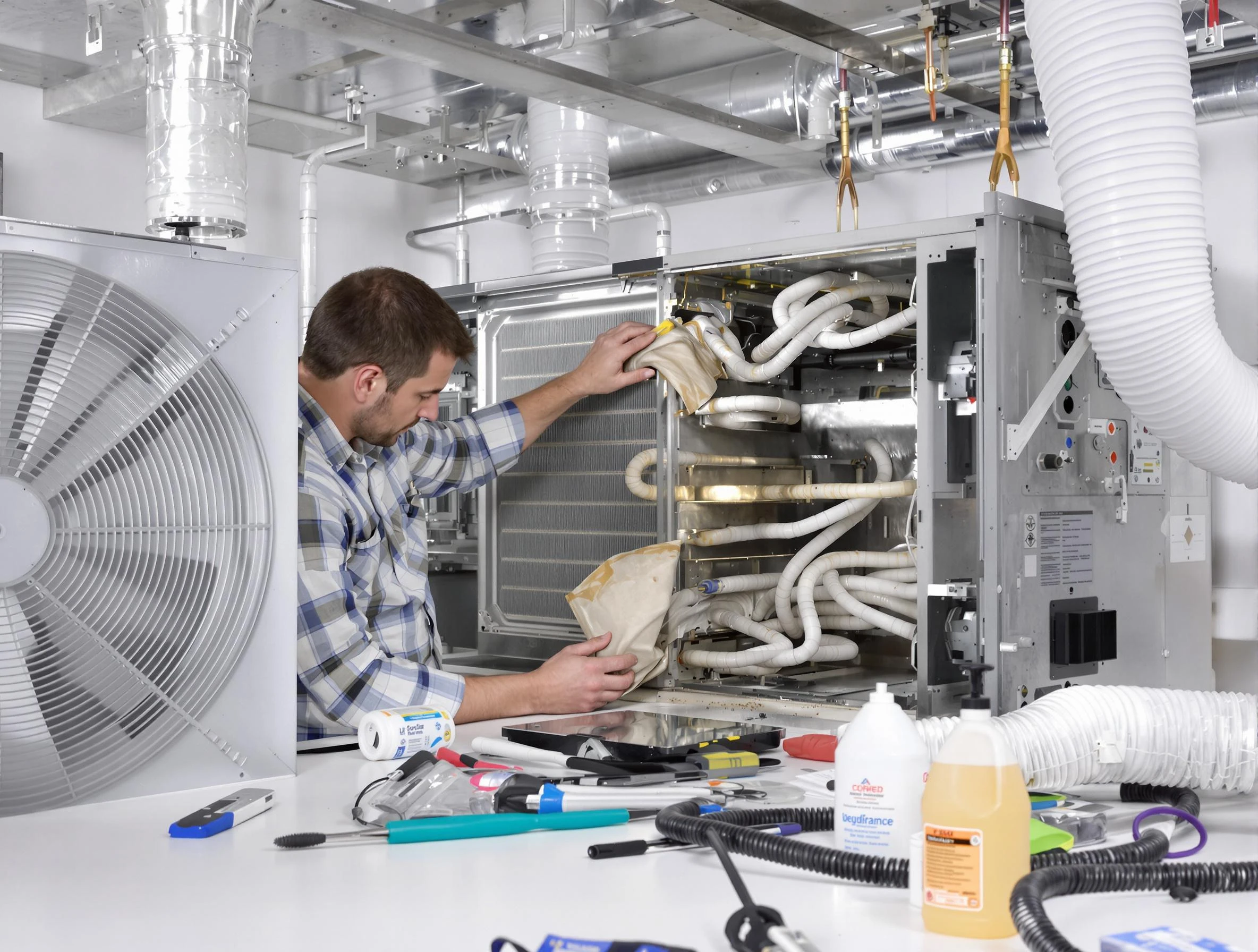 Moody Air Duct Cleaning specialist performing precision AC coil cleaning in Moody