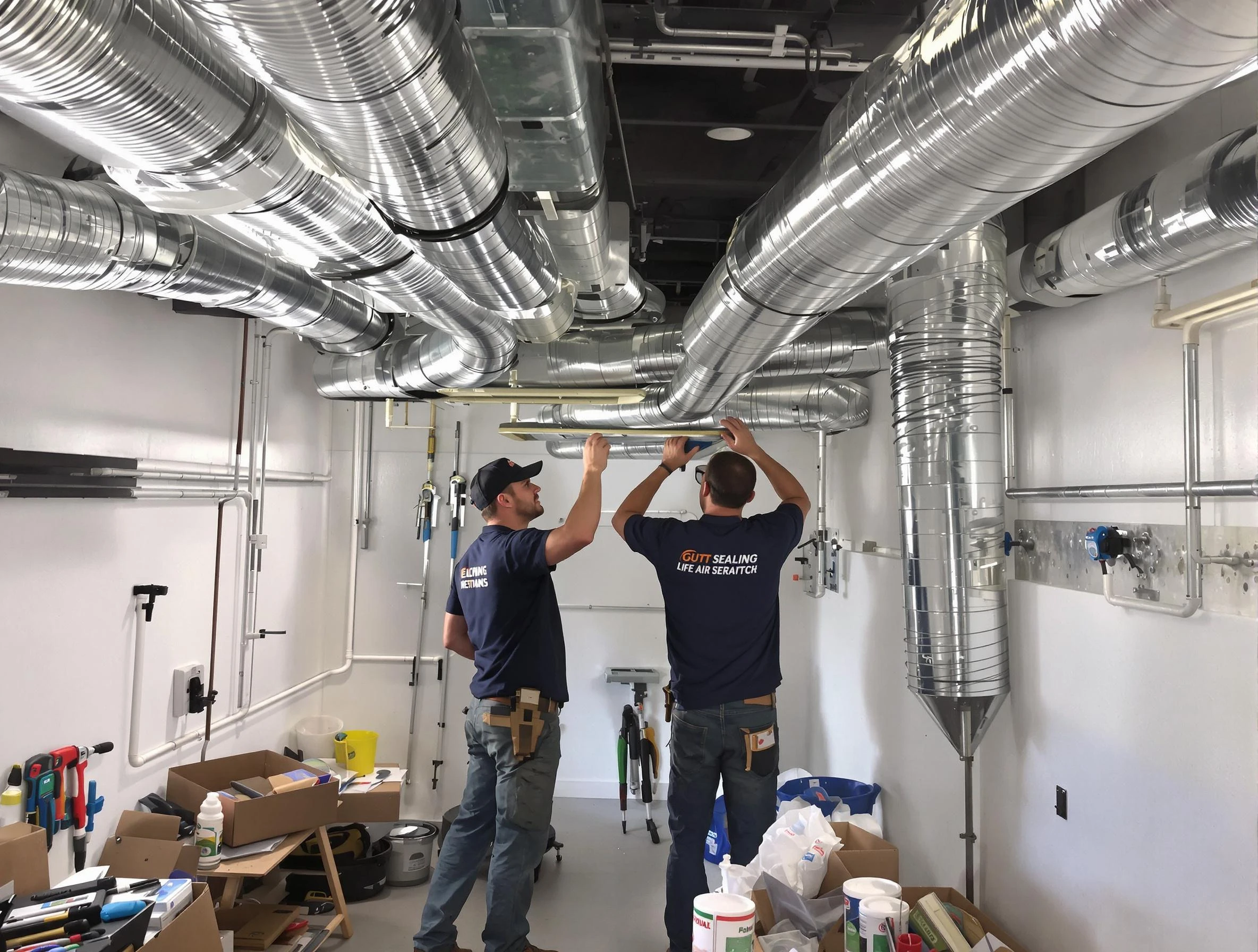 Moody Air Duct Cleaning technician applying professional duct sealing solutions in Moody